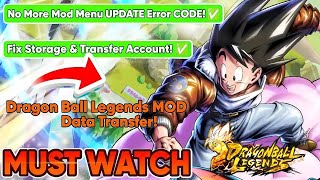 Dragon Ball Legends Mod Transfer Data Fix Update Error Storage Issues