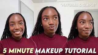 5 MINUTE EASY MAKEUP TUTORIAL FOR BEGINNERS | no foundation + glowy