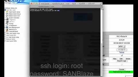Configuring SANBlaze VirtuaLUN Management Interface