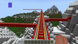 A Large Roller Coaster Around A Huge Circular Valley In Minecraft