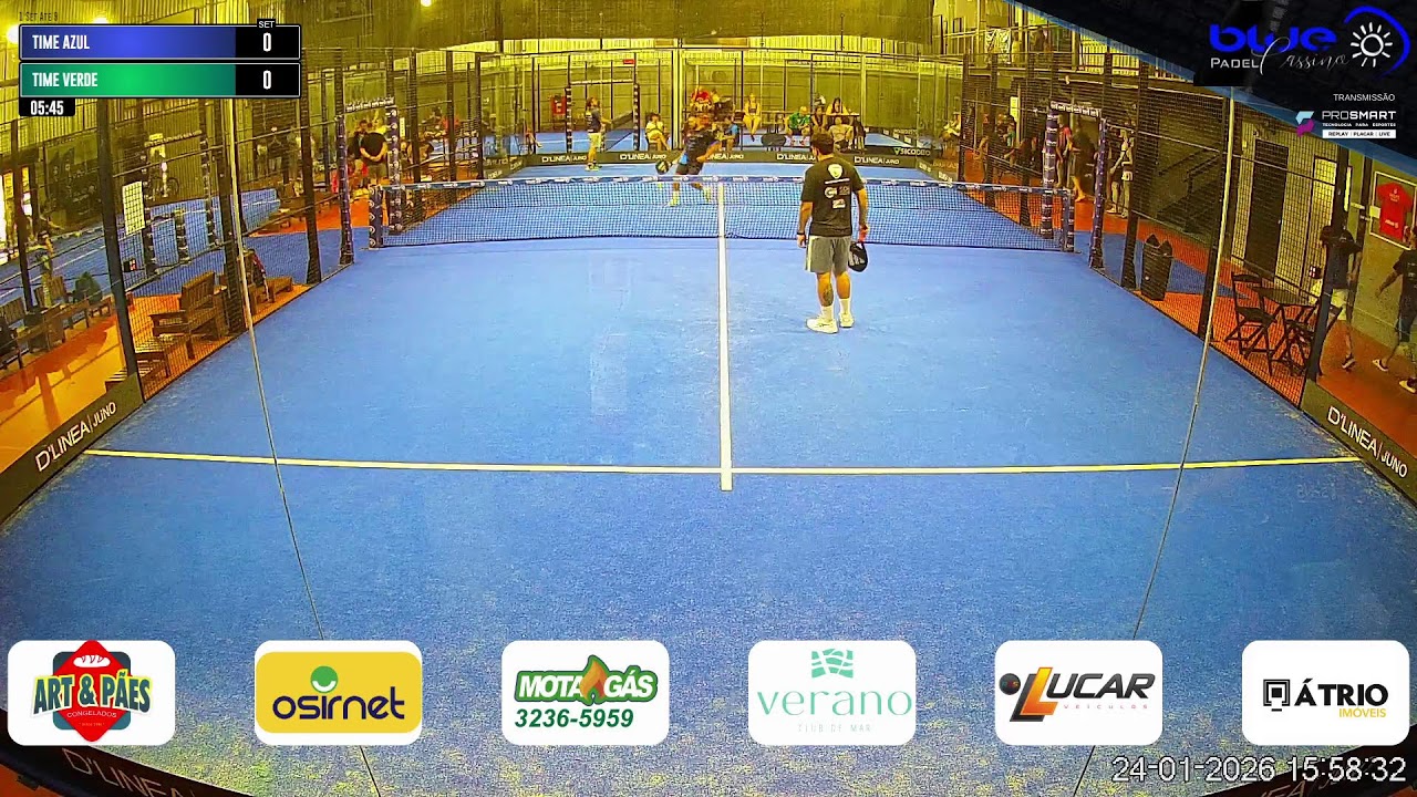 Quadra 1 (24/01/2026 - Parte 1) -  Blue Padel Center Ao Vivo