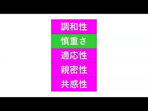 調和性、慎重さ、適応性、親密性、共感性