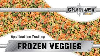 Frozen Vegetables Through Chain Vey Conveyor
