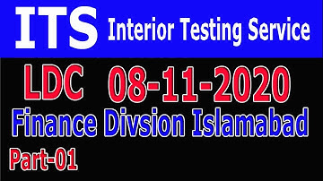 ITS : LDC Complete solved paper : 08-11-2020 : Finance Division Islamabad: Part -01