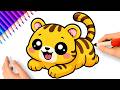 HOW TO DRAW A CUTE KAWAII TIGER ????????