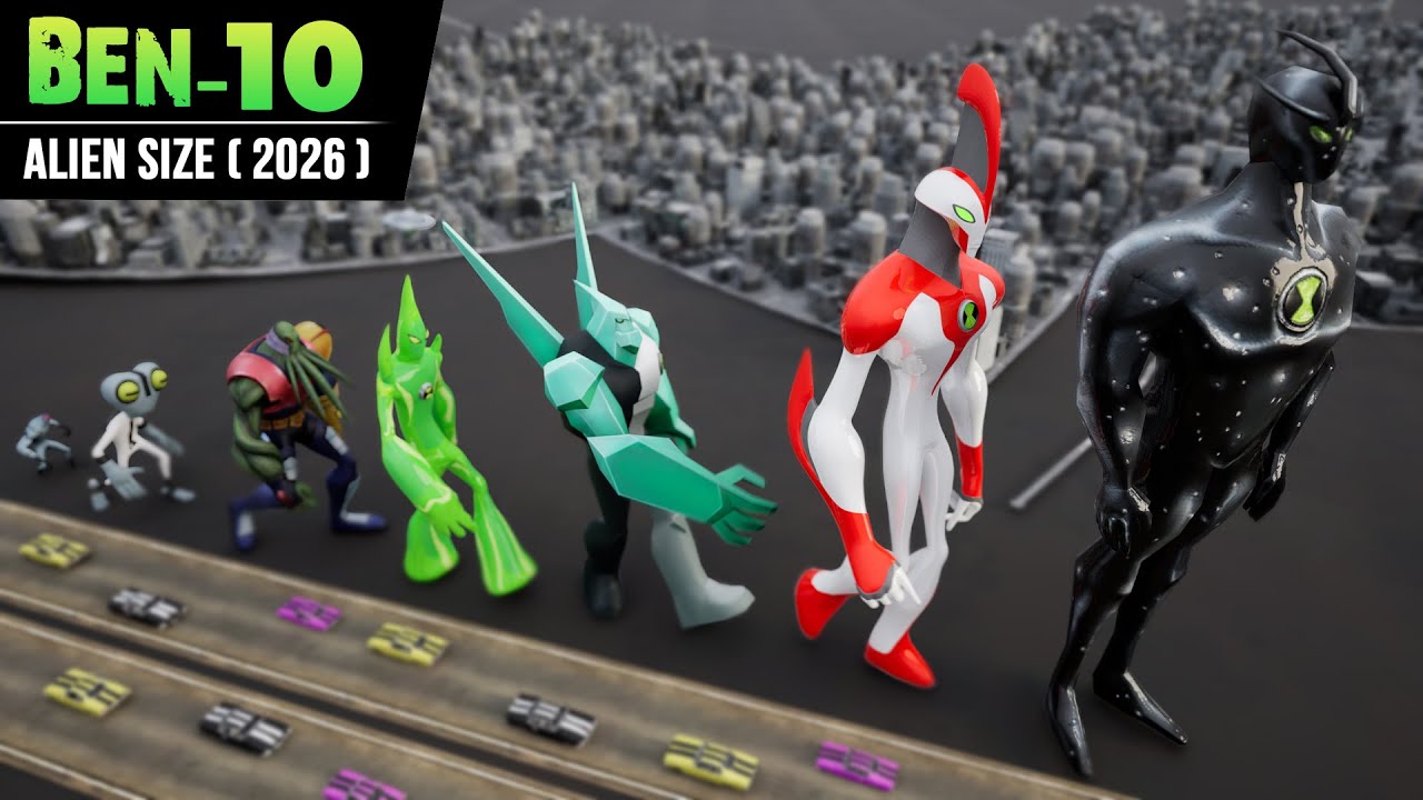 BEN 10 Alien Size Comparison 2026 | From Tiny Alien to Ultimate Giant | 3d Animation