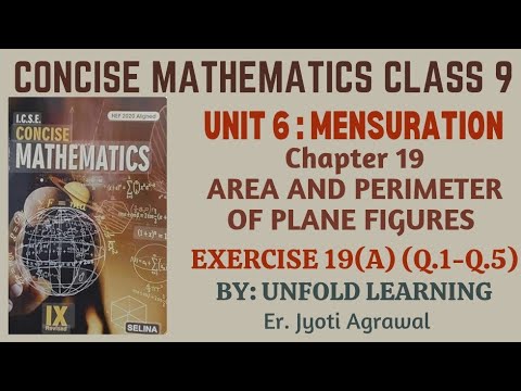 ICSE CLASS 9 || CONCISE MATHEMATICS || 2023-24 || 20.Area & Perimeter ...