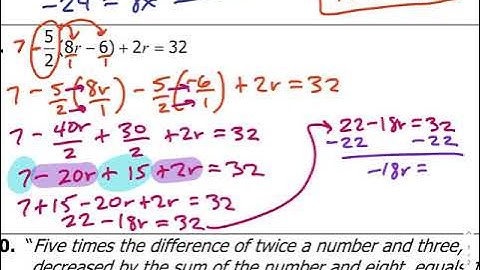 Solving Multi-Step Equations Part 2 Video