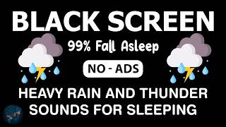 🔴 Heavy Rain and Thunder Sounds for Sleeping - Black Screen | Fall Asleep Fast in 3 Minutes screenshot 2
