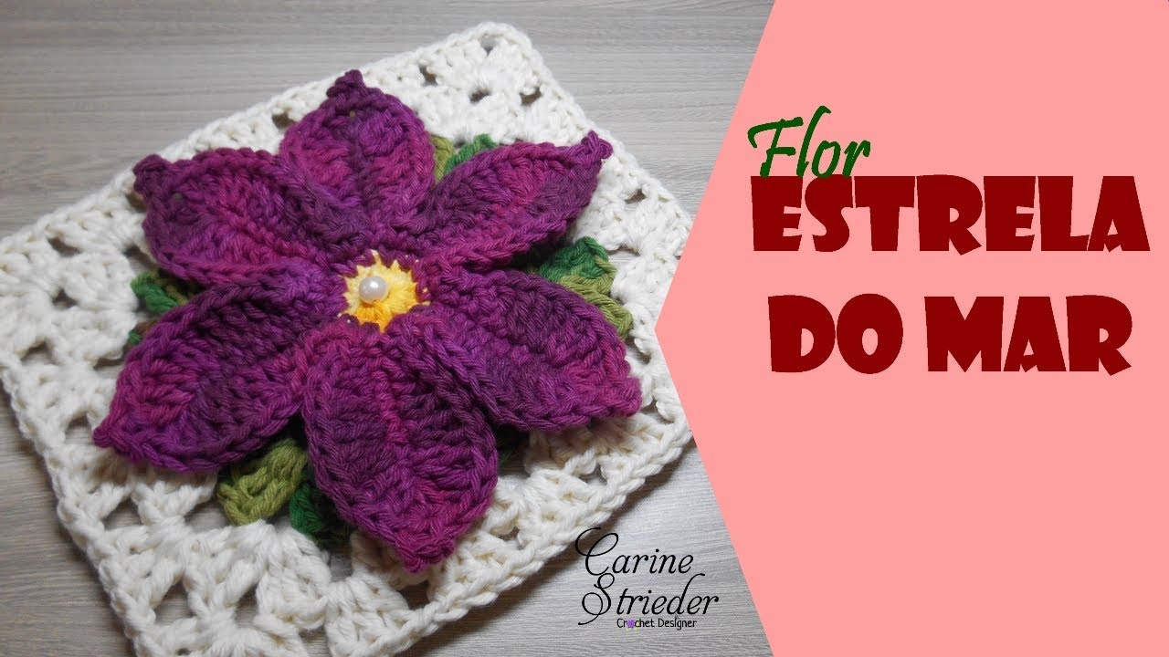 Flor Estrela do Mar em crochê por Carine Strieder - thptnganamst.edu.vn