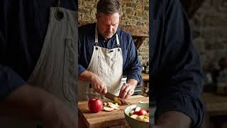 Man Cutting Apple ASMR 🍎 | #ai #aiart #asmr #glasscutting #satisfying  #asmrsounds #fruitasmr #fruit
