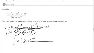 Simplifying a ratio of factored polynomials:  Factors with exponents