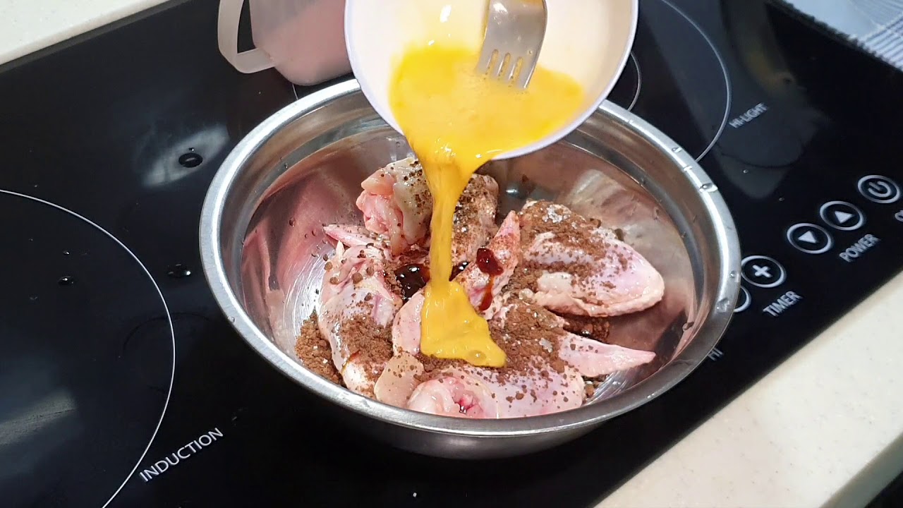 Deep fried chicken marinated with belacan har geong gai YouTube