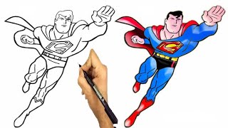 كيف ترسم سوبرمان || تعليم الرسم || رسم سهل || painting-superman