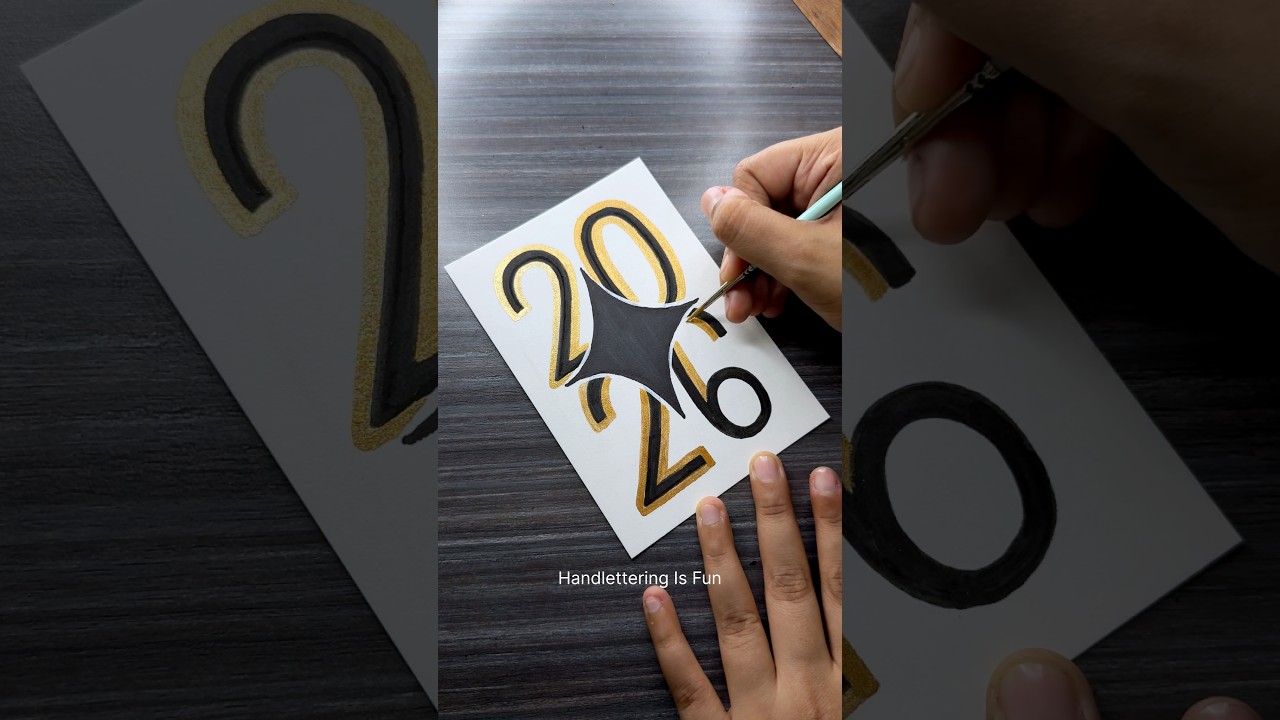 New Year Calligraphy!💫 #shorts #calligraphy #lettering #art #artwork #handlettering #2026 #fyp