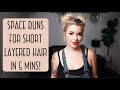 SPACE BUNS for Short, Layered hair in 5 Minutes! Cute EASY hair for Busy Moms and SAHM!