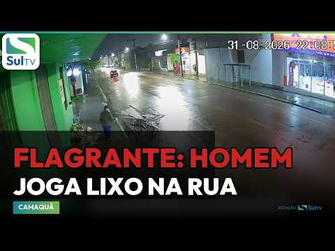 Descarte irregular no centro de Camaquã é flagrado em vídeo