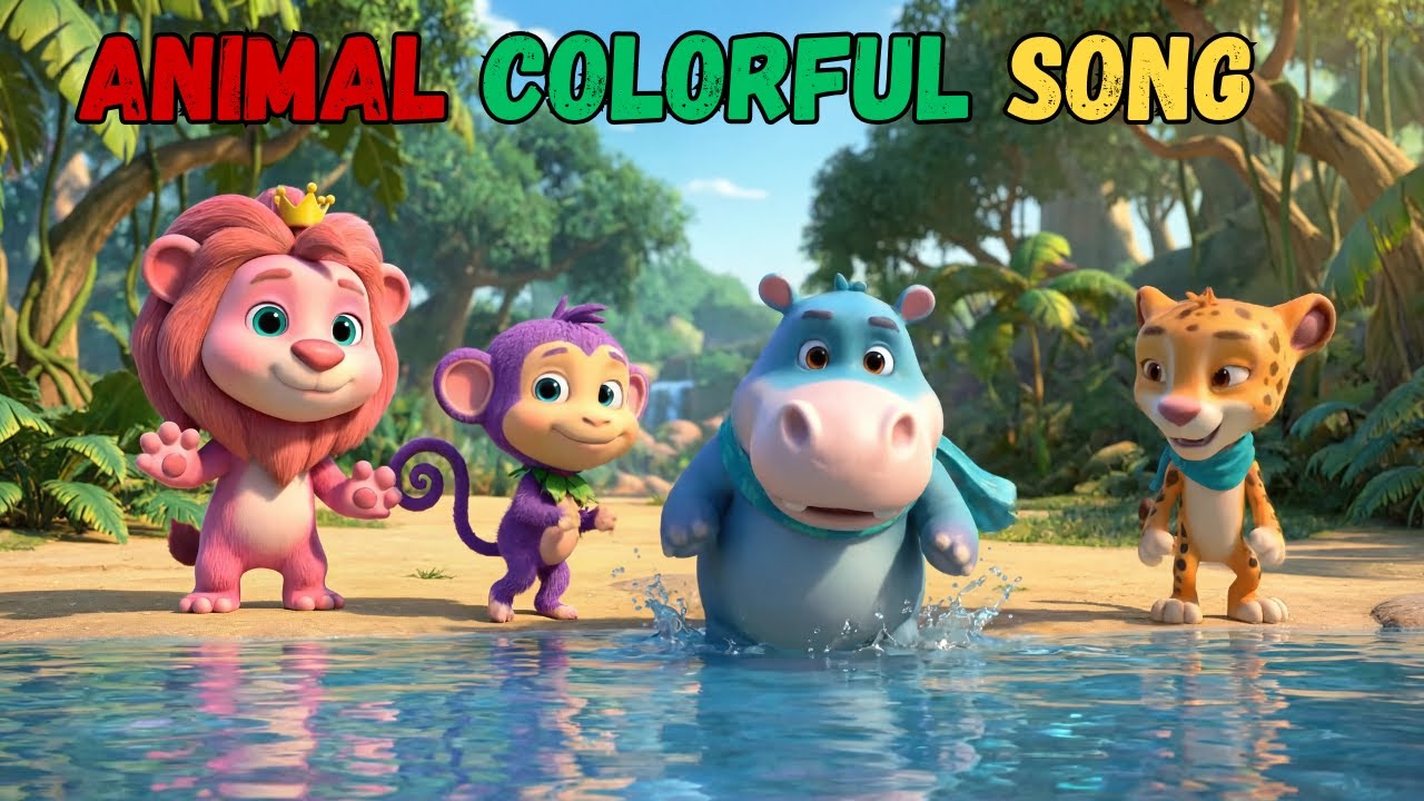 Jungle Friends | Colorful Safari Animals Song | Toddler Learning Video