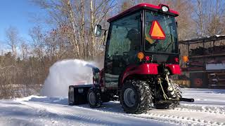 Mahindra eMAX 20S HST Cab Tractor - 48" Front Snowblower Demonstration