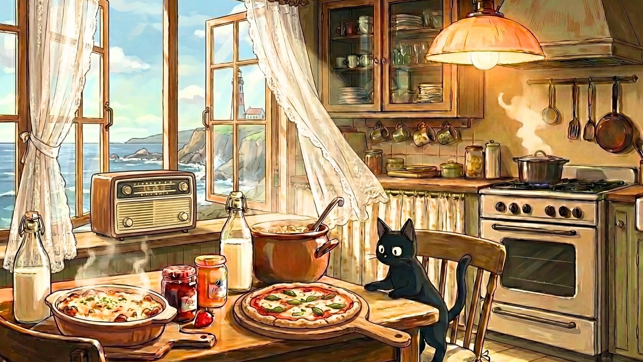 1960s Vintage Jazz & Ocean Waves 🌊 Cozy Spring Beach House Ambience　BossaNova