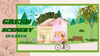 Green Scenery in Canva | canva painting screenshot 1
