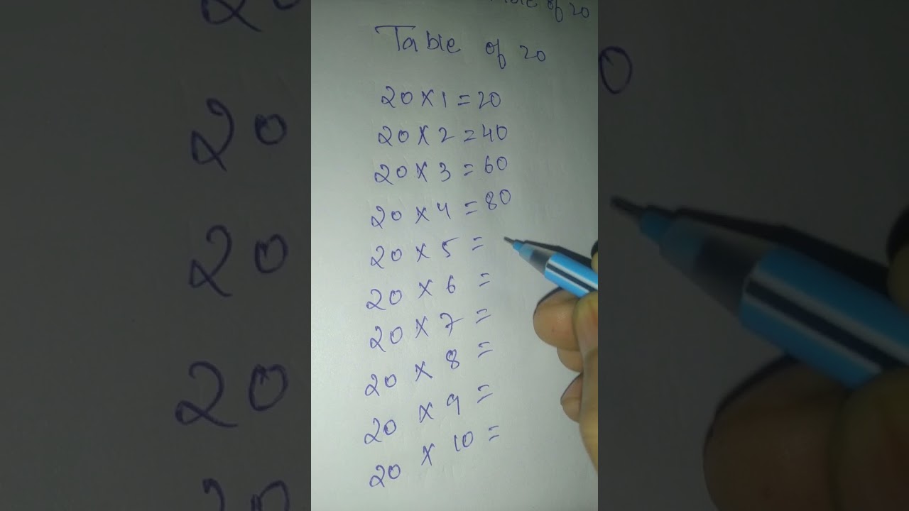 20x1=20 | 20 Times Table - Learn Table of 20 | #20