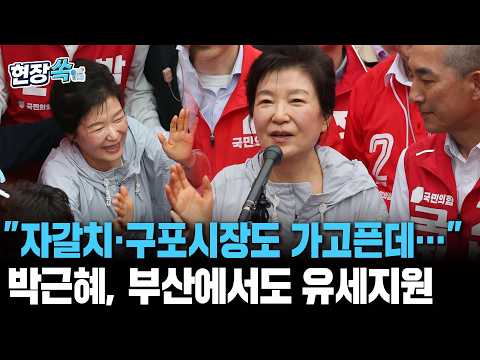"자갈치랑 구포시장도 가고싶었는데…" 기장시장 찾은 박근혜, 박형준·박민식 유세 지원 [현장쏙]/ 연합뉴스TV(YonhapnewsTV)