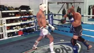 Donald Cerrone and Joe Schilling sparring