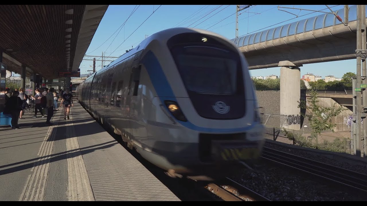 Sweden, Stockholm, train ride from Årstaberg to Älvsjö