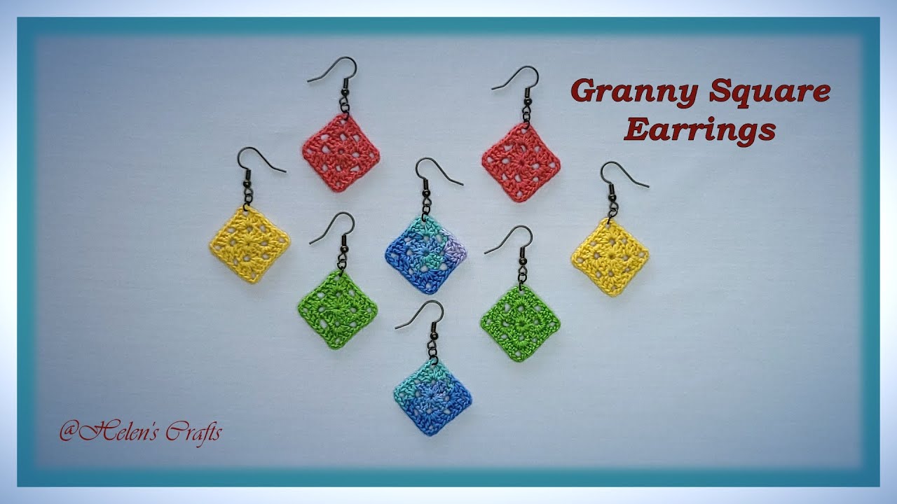 Crochet Delight: Easy Granny Square Earrings Tutorial! @HelensCrafts