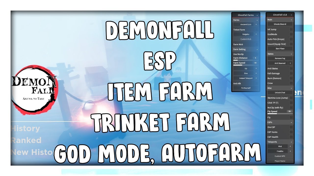 NEW Roblox Demon Fall Script Hack GUI AutoFarm, AutoGourd, Trinket