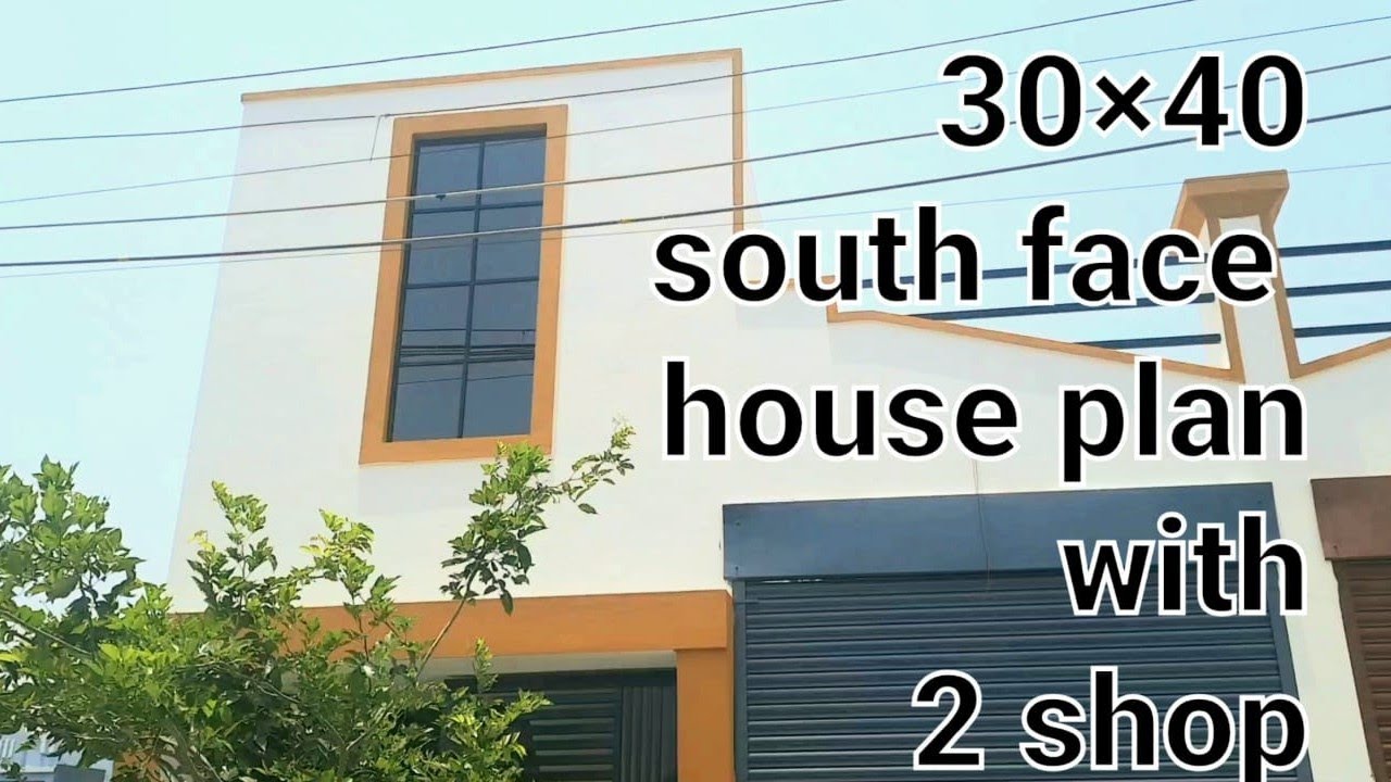 30×40 South face House Plan With 2 Shop | 1200 Sqft Two Road Face Best House  Plan.