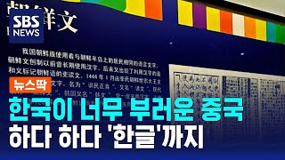 너무 황당 중국이 또이번엔 한글 노리나 Sbs 뉴스딱