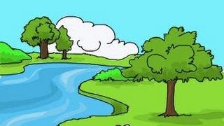 nature drawing draw scenery outline drawings