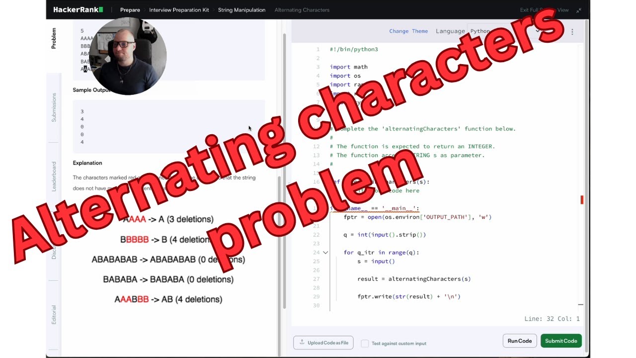 Can I Solve This Coding Puzzle in 20 Minutes? | Alternating Characters ...