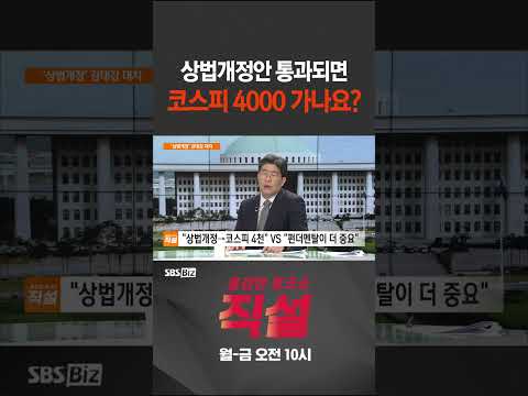 [직설] 상법개정안 통과시 코스피 4천 가나요? #sbsbiz #shorts