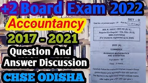 +2 Accountancy 2017-2021 Question And Answer Chse Odisha l COMMERCE ACCOUNTANCY PRIVIOUS YEAR 2021