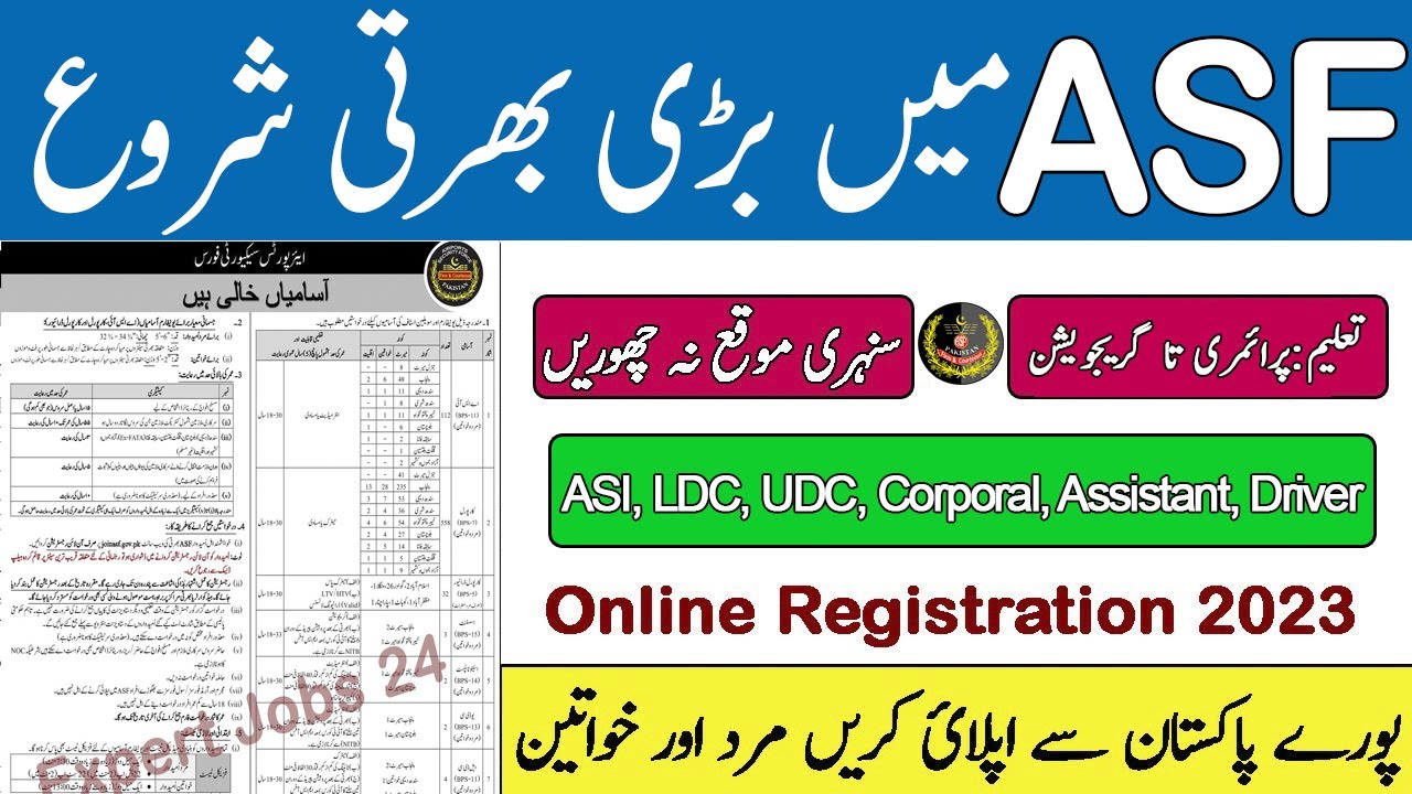 ASF Latest Jobs 2023 ASF Registration Apply Online Kasay check Krain ...