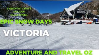 Snowboarding at Hotham and Falls Creek, epic 3 days in Victoria's best snow resorts.
