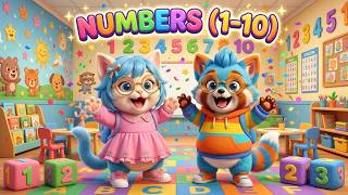Learn Numbers 1 to 10 for Kids! 🔢 Number Counting Song for Children with Lili & Mimi! ⭐
