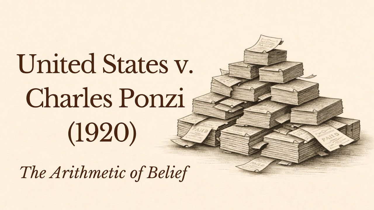 United States v Charles Ponzi | A Calm Historical Narrative of Financial Fraud | The Legal Archive
