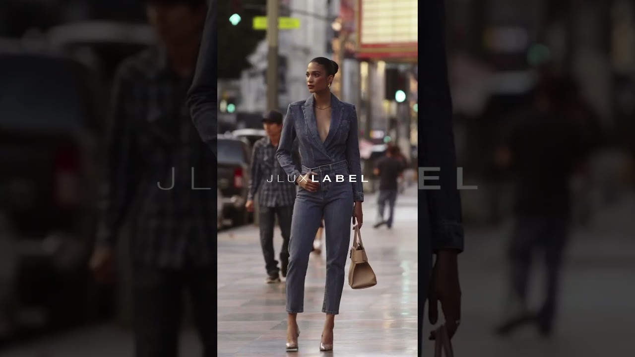 JLUXLABEL | FALL COLLECTION - Medium Wash Dominica Structured Denim Bodysuit