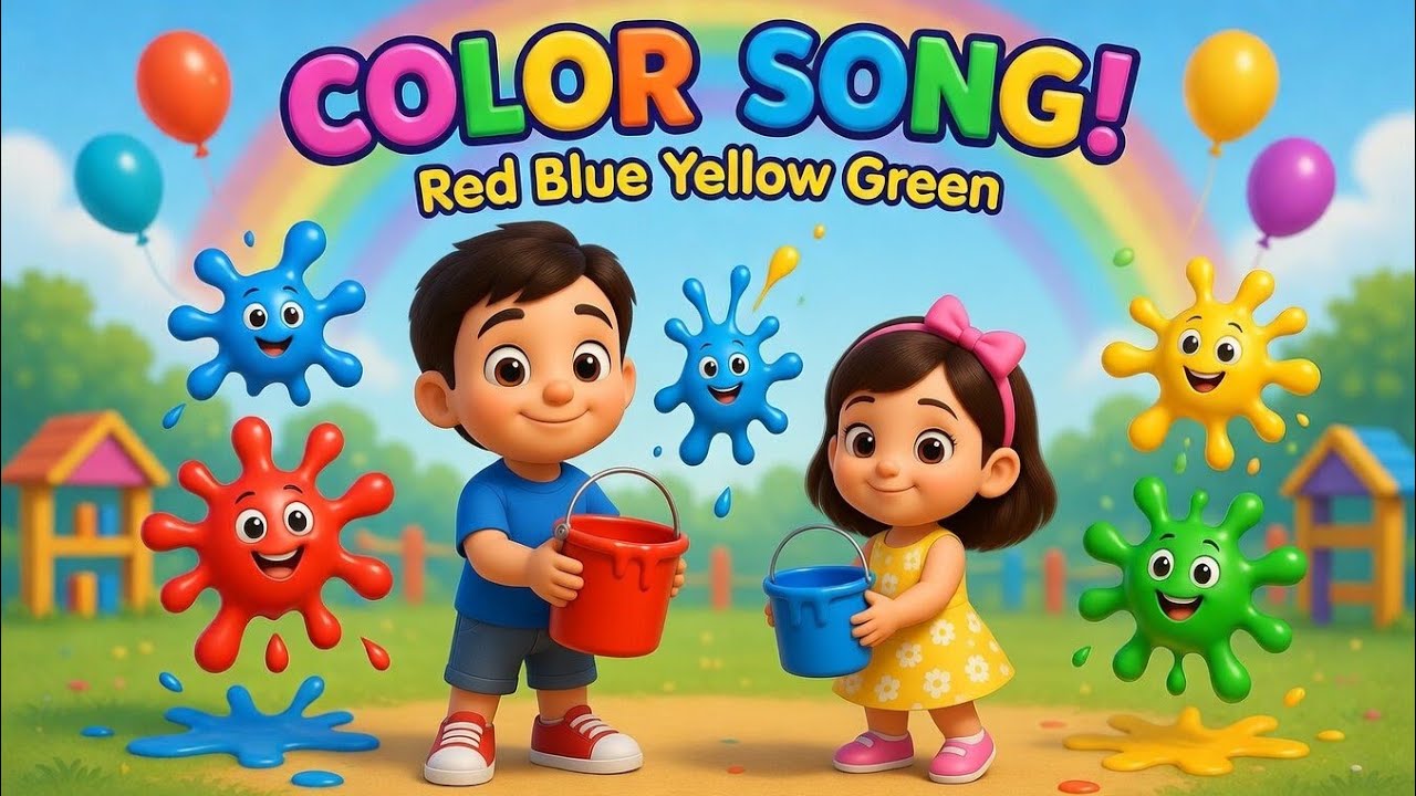 Color Song 🎨 Red Blue Yellow Green | Learn Colors with Bimo & Sasa ...