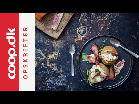 Video: Bagte Kartofler Med Ost Og Bacon