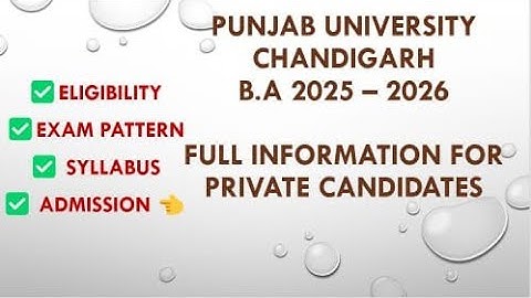 B.A PANJAB UNIVERSITY CHANDIGARH fULL DETAILS VIDEO #puchd_exam