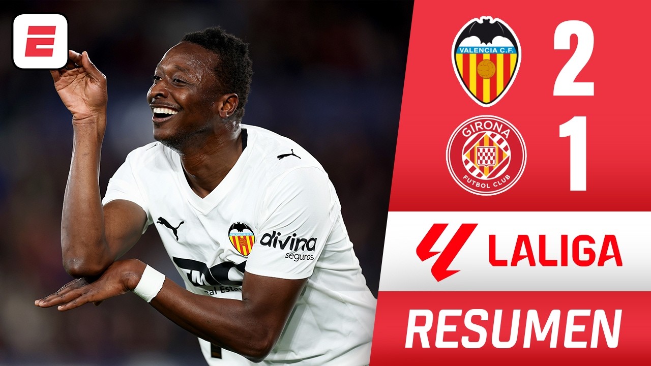 VALENCIA le ganó al GIRONA para alejarse del DESCENSO. Goles de ...