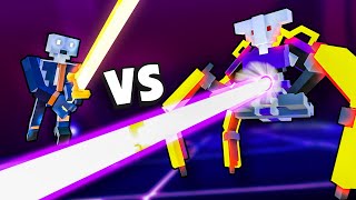 LASER SPIDER BOT vs GIANT FIRE SWORD - Clone Drone in the Danger Zone Gameplay