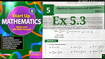 Algebraic Expressions and Identities Exercise5.3 class 8 Q3 to Q7|Start up Mathematics Rajmith study
