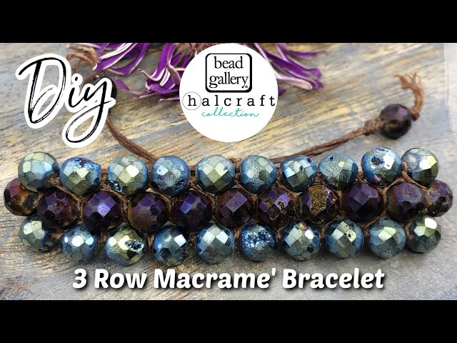 How to make beaded macrame bracelets - learn three knots in one design –  Crystals and Clay Jewelry DIY
