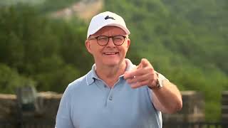 PM Anthony Albanese speaks at the Great Wall of China July 2025